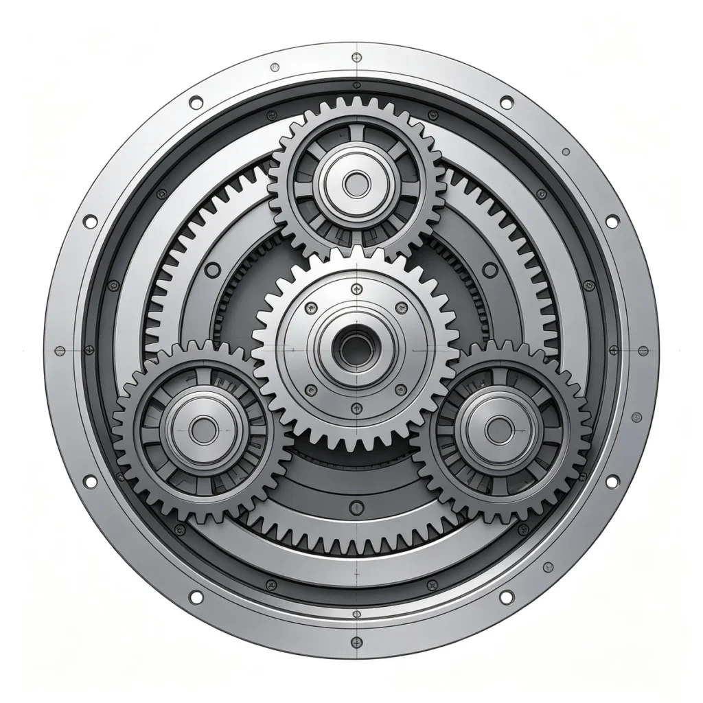 Planetary Gear Set Components: Sun, Planets, Ring and Carrier